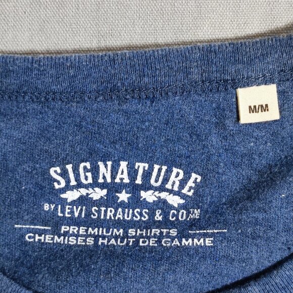 Signature by Levi Strauss crew neck sweater men's size M blue colour long sleeve - Picture 4 of 8